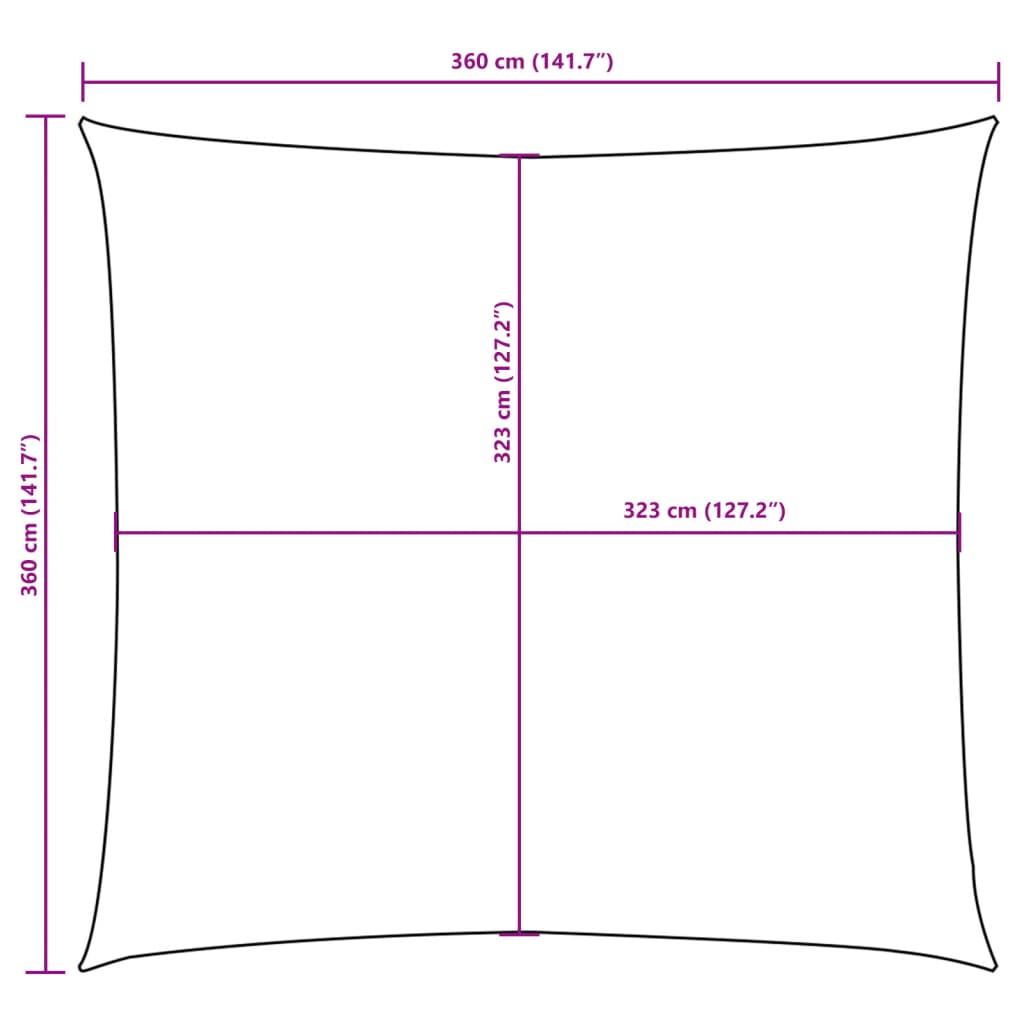 Sonnensegel Oxford-Gewebe Quadratisch 3,6X3,6 M Dunkelgrün