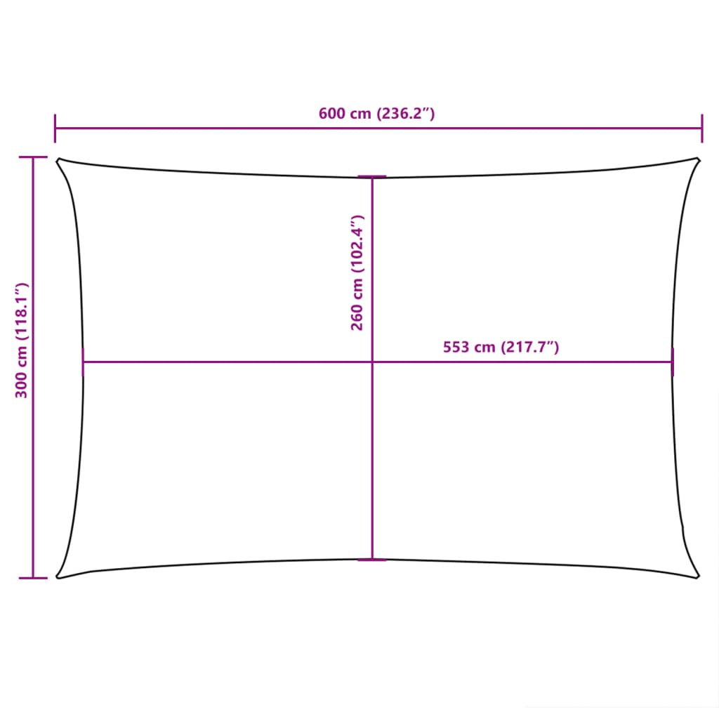 Sonnensegel Oxford-Gewebe Rechteckig 3X6 M Blau