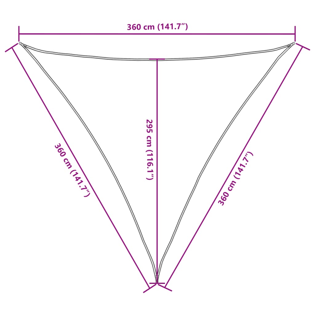 Sonnensegel Oxford-Gewebe Dreieckig 3,6X3,6X3,6 M Gelb