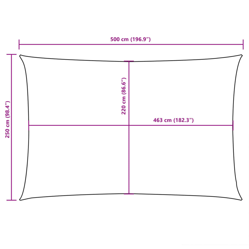 Sonnensegel Oxford-Gewebe Rechteckig 2,5X5 M Rot
