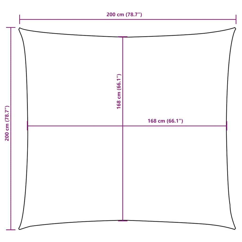 Sonnensegel Oxford-Gewebe Quadratisch 2X2 M Schwarz