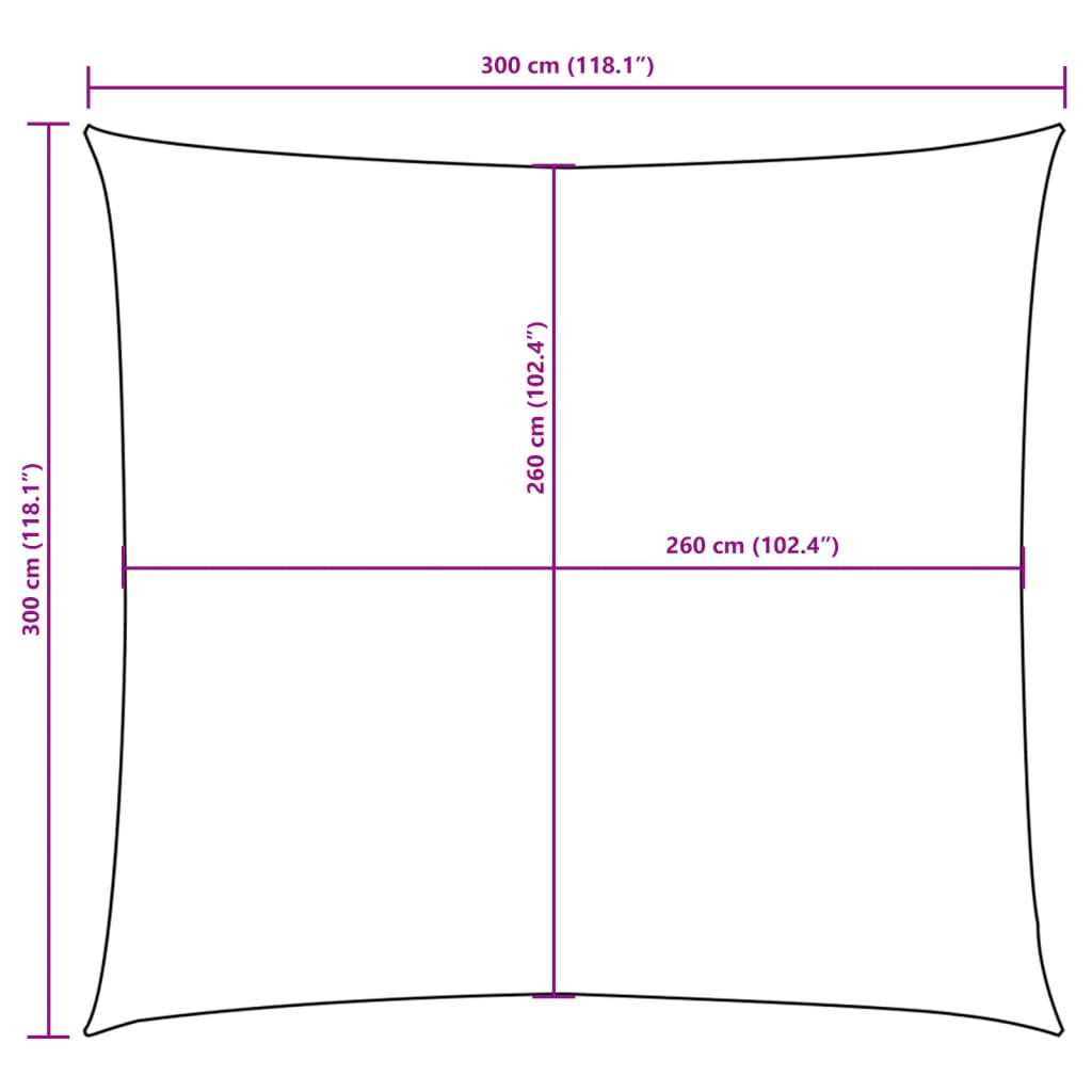 Sonnensegel Oxford-Gewebe Quadratisch 3X3 M Schwarz
