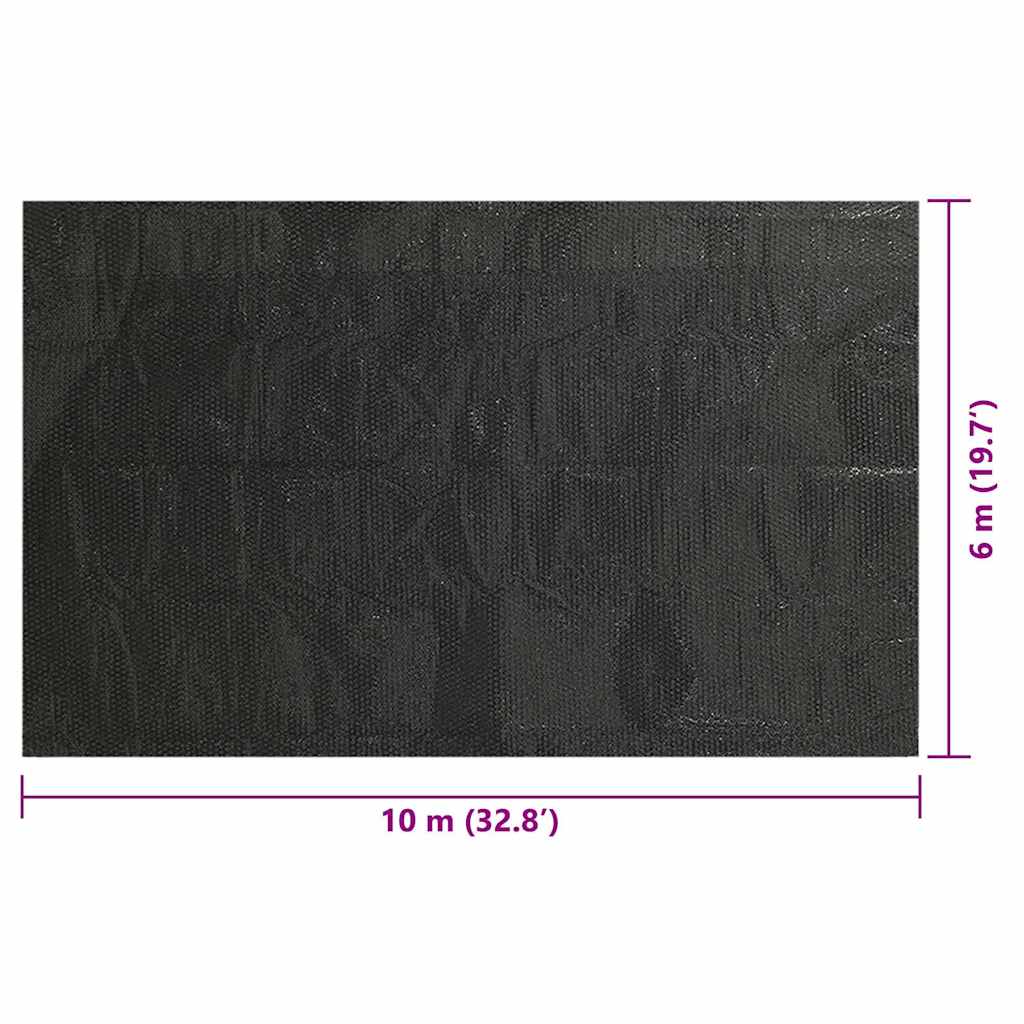Rechteckige Poolabdeckung 1000X600 Cm Pe Schwarz