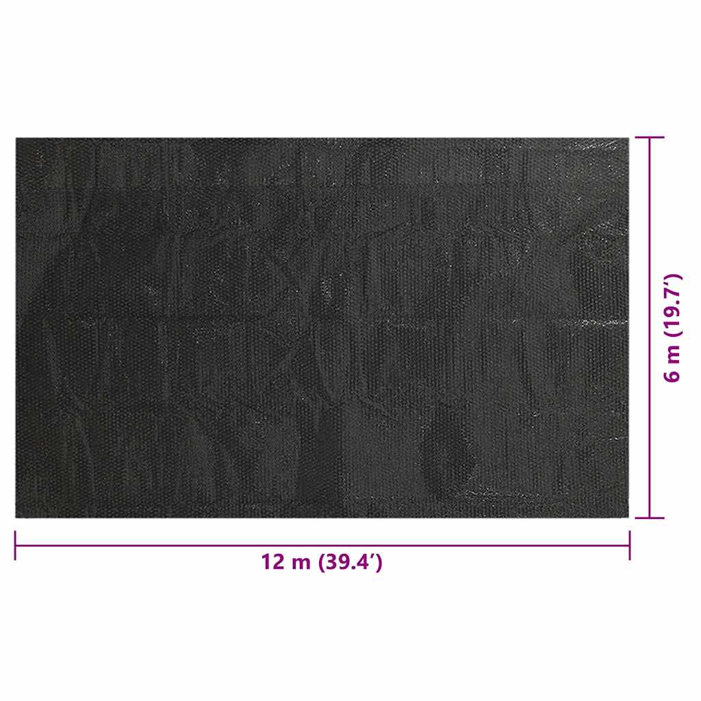 Rechteckige Poolabdeckung 1200X600 Cm Pe Schwarz