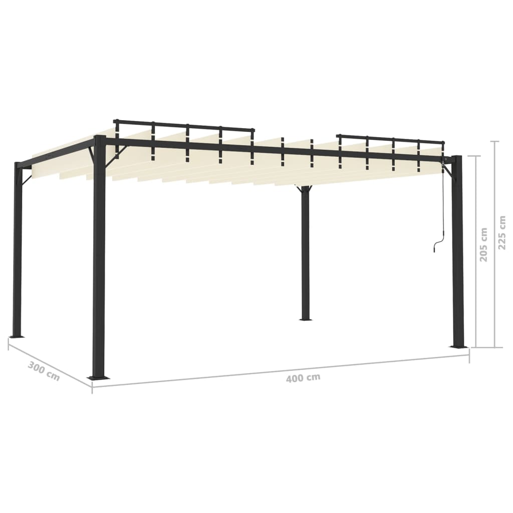 Pergola Mit Lamellendach 3X4 M Stoff Und Aluminium