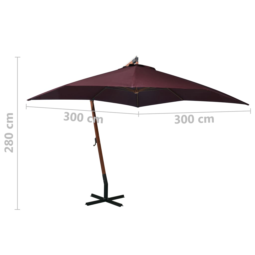 Ampelschirm Mit Mast 3X3 M Massivholz Tanne