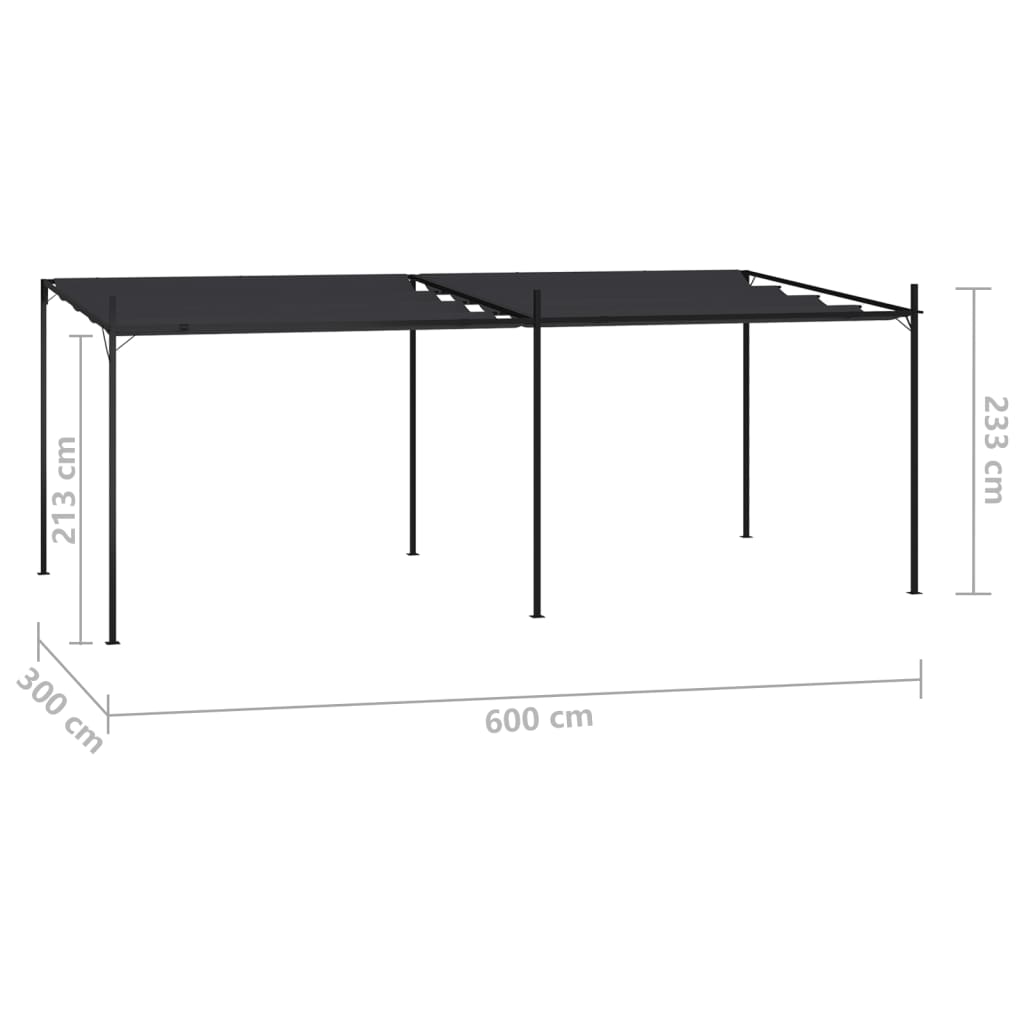 Pavillon Mit Ausziehbarem Dach 600X300X233 Cm