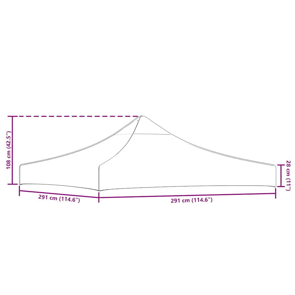 Partyzelt-Dach 3X3 M 270 G/M²