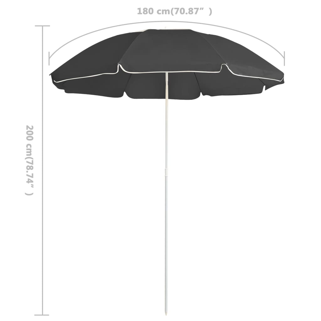 Sonnenschirm Mit Stahlmast 180 Cm