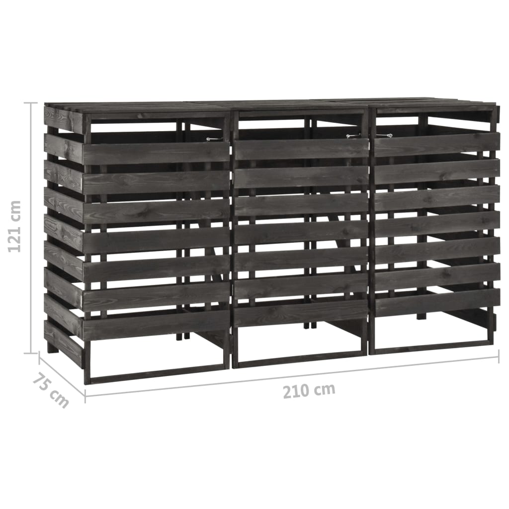 Mülltonnenbox Für 210X75X121 Cm Kiefer Massivholz
