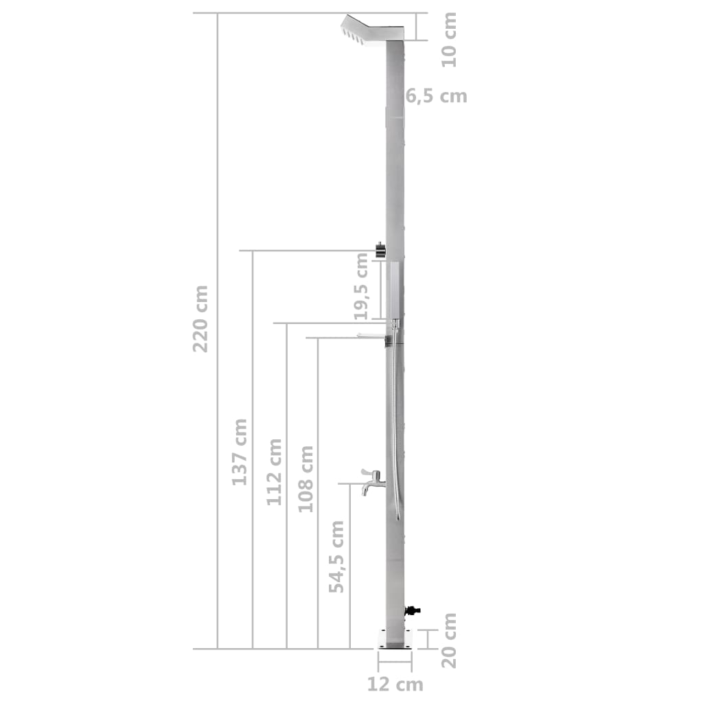 Gartendusche 220 Cm Edelstahl