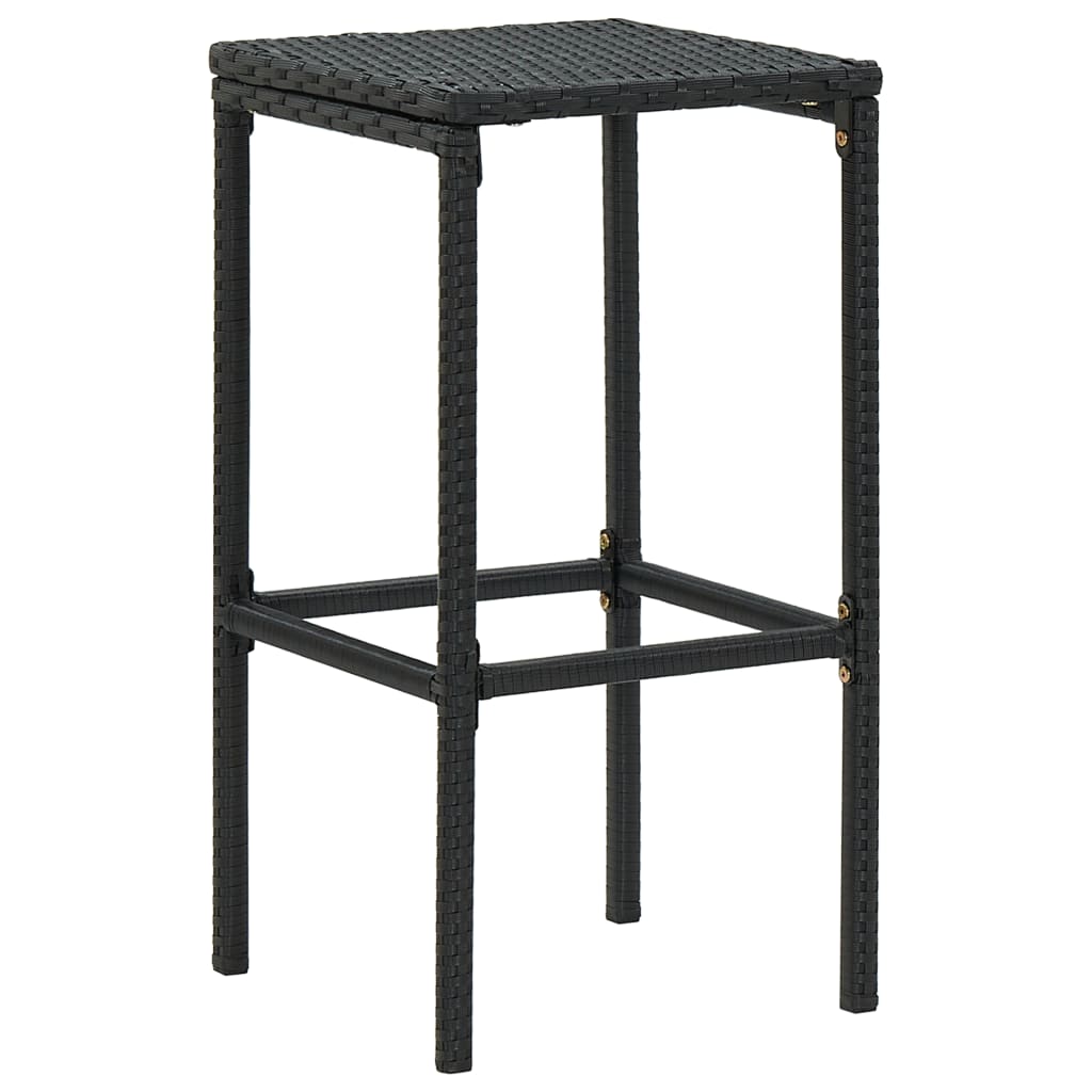 3-Tlg. Gartenbar-Set Mit Kissen Poly Rattan