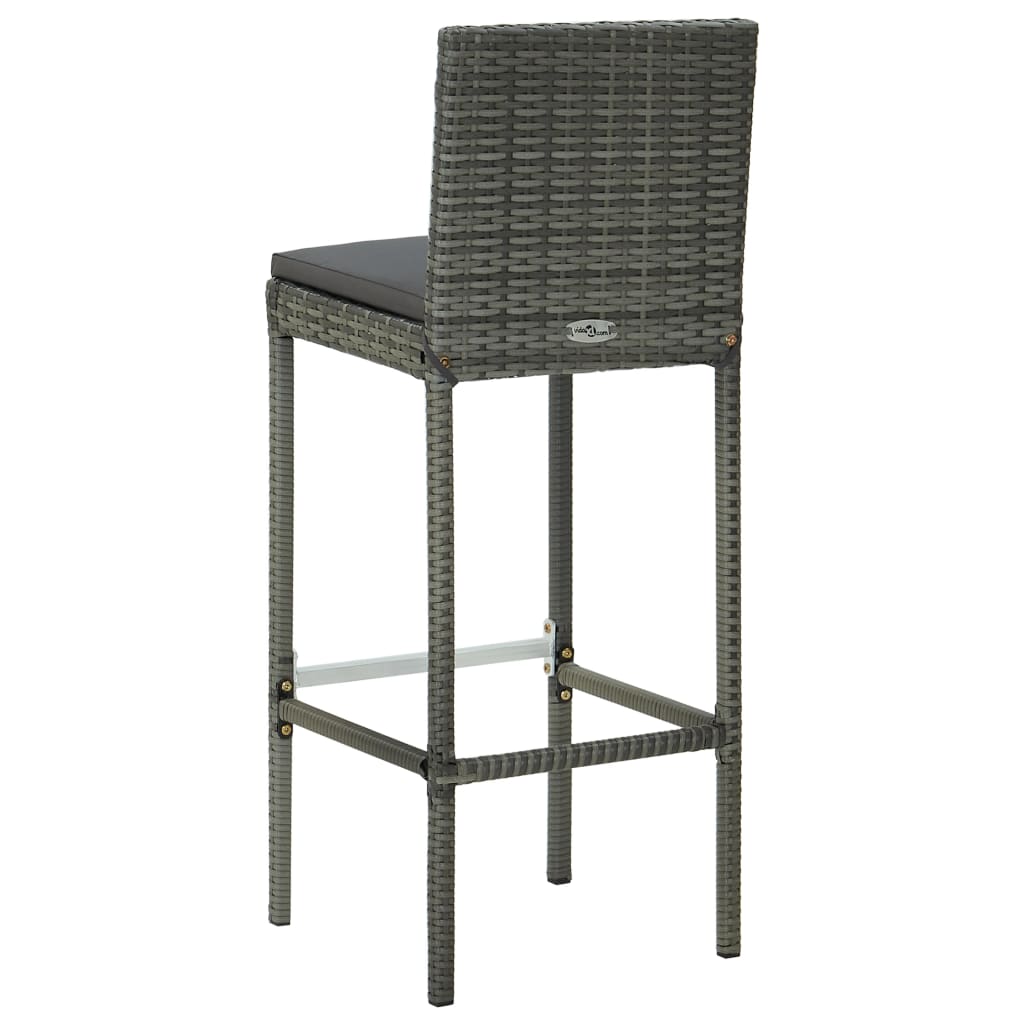 5-Tlg. Gartenbar-Set Mit Kissen Poly Rattan
