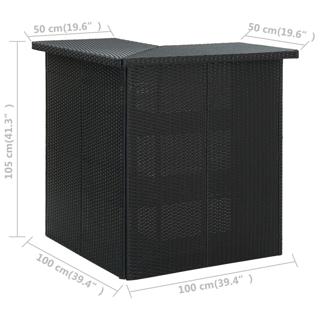 16-Tlg. Gartenbar-Set Mit Kissen Poly Rattan
