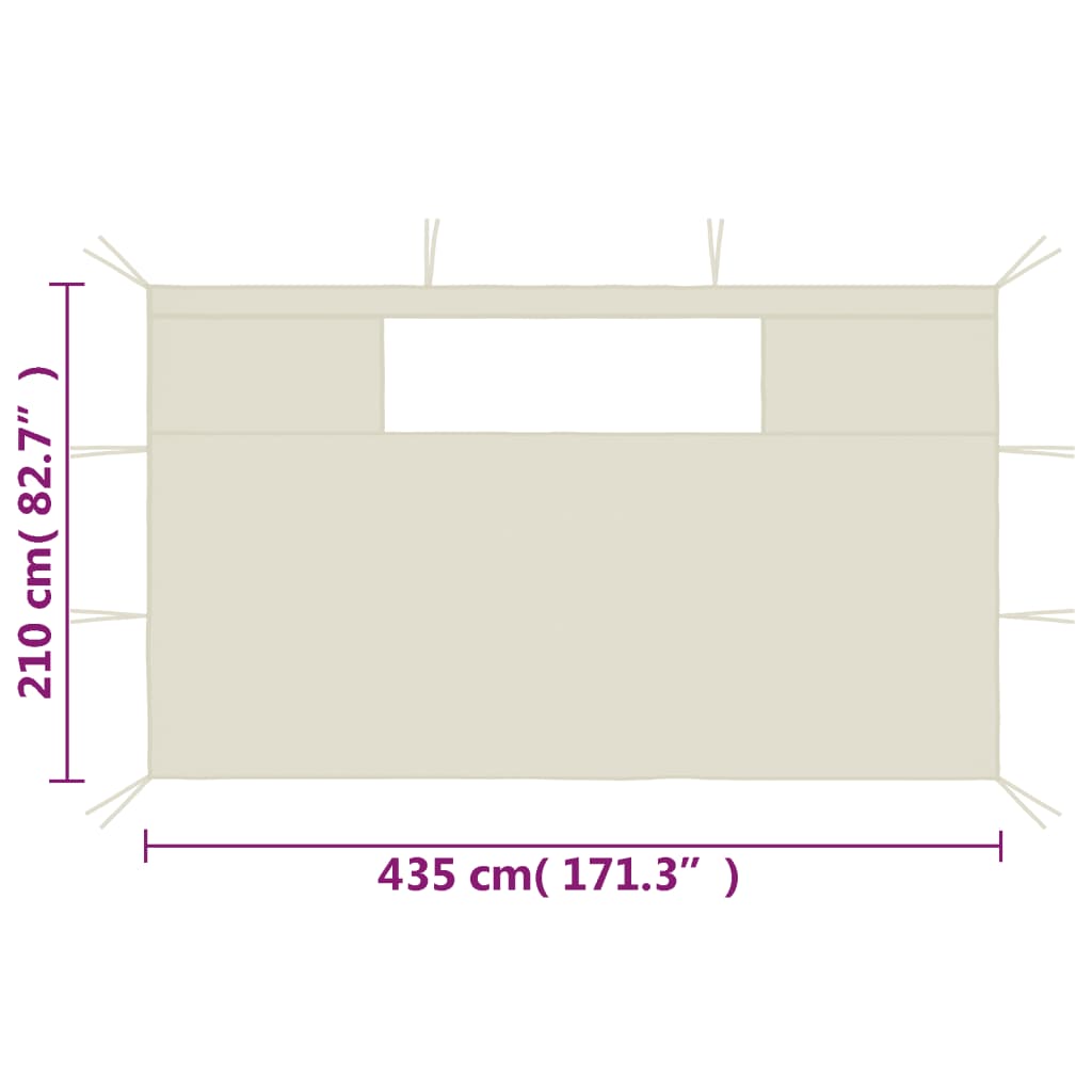 Pavillon-Seitenwände Mit Fenstern 2 Stk.