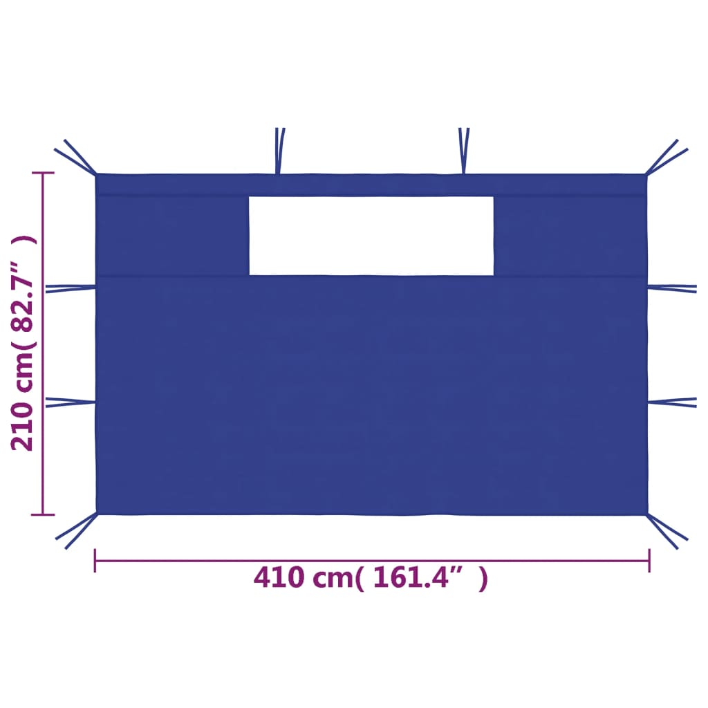 Pavillon-Seitenwände Mit Fenstern 2 Stk.
