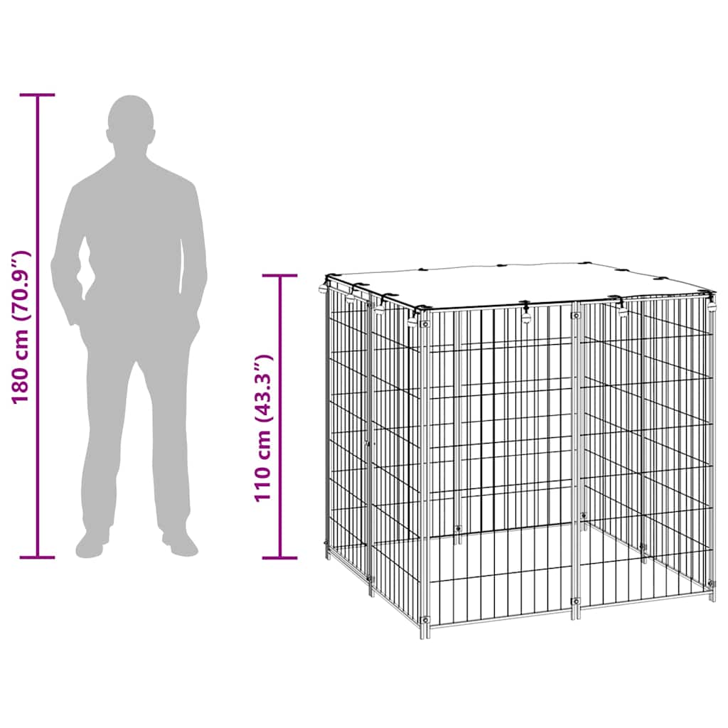 Hundezwinger N 110X110X110 Cm Stahl