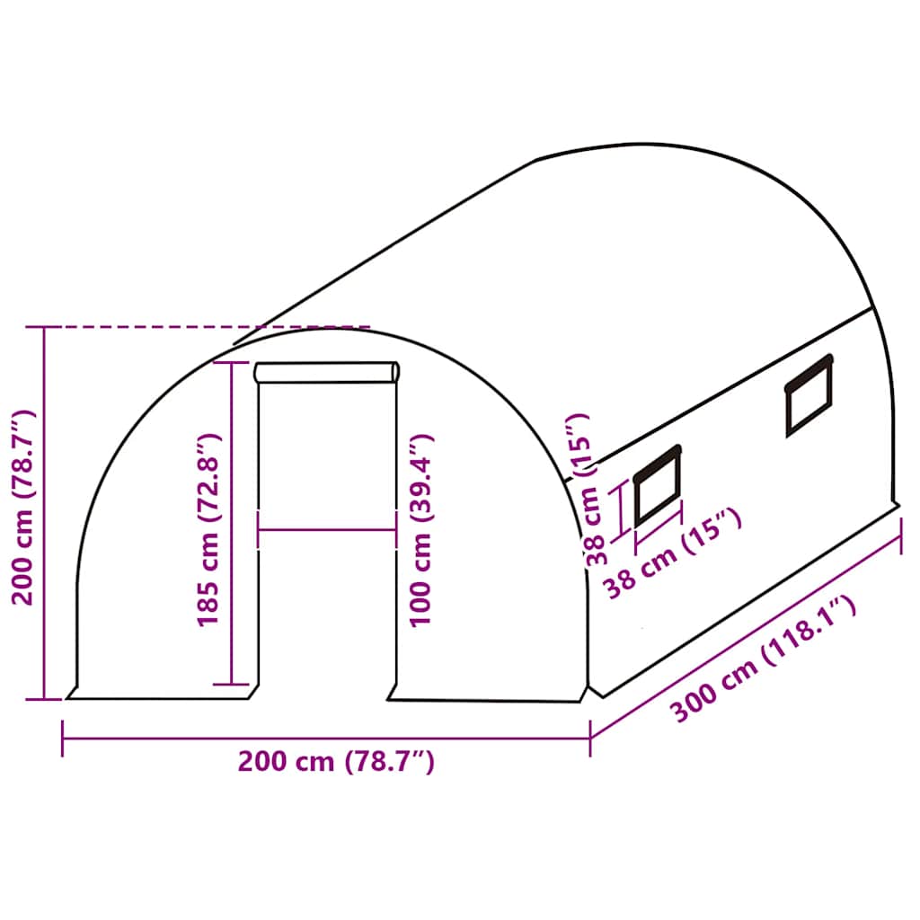 Ersatzabdeckung Für Gewächshaus (6 M²) 200X300X200 Cm