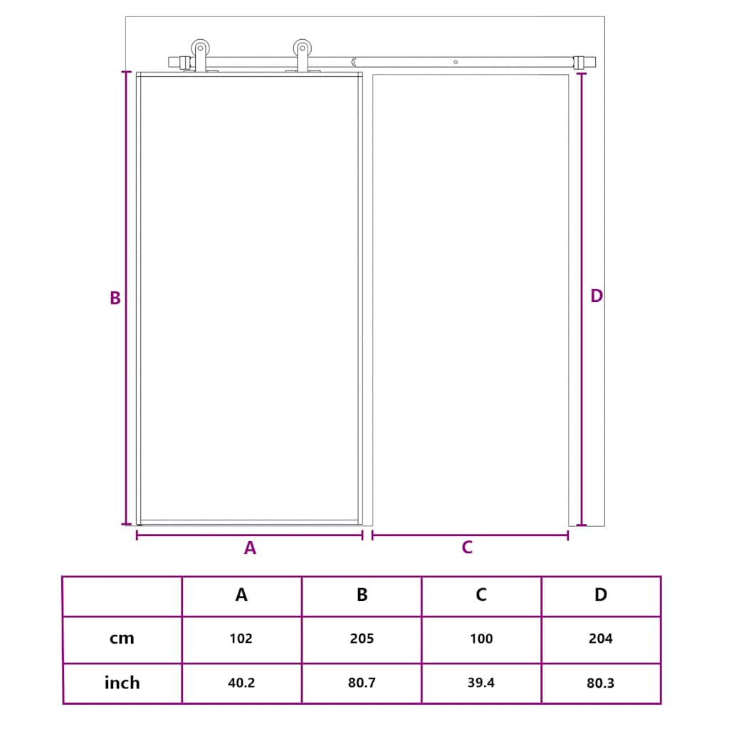 Schiebetür Esg-Glas Und Aluminium Schwarz