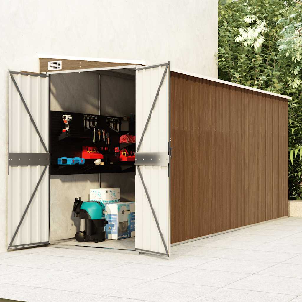 Wandmontiertes Gartenhaus 118 X 288 X 178 Cm Verzinkter Stahl