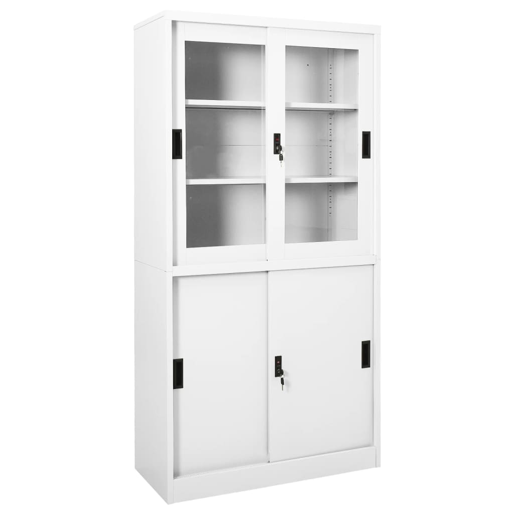 Büroschrank Mit Schiebetür 90X40X180 Cm Stahl