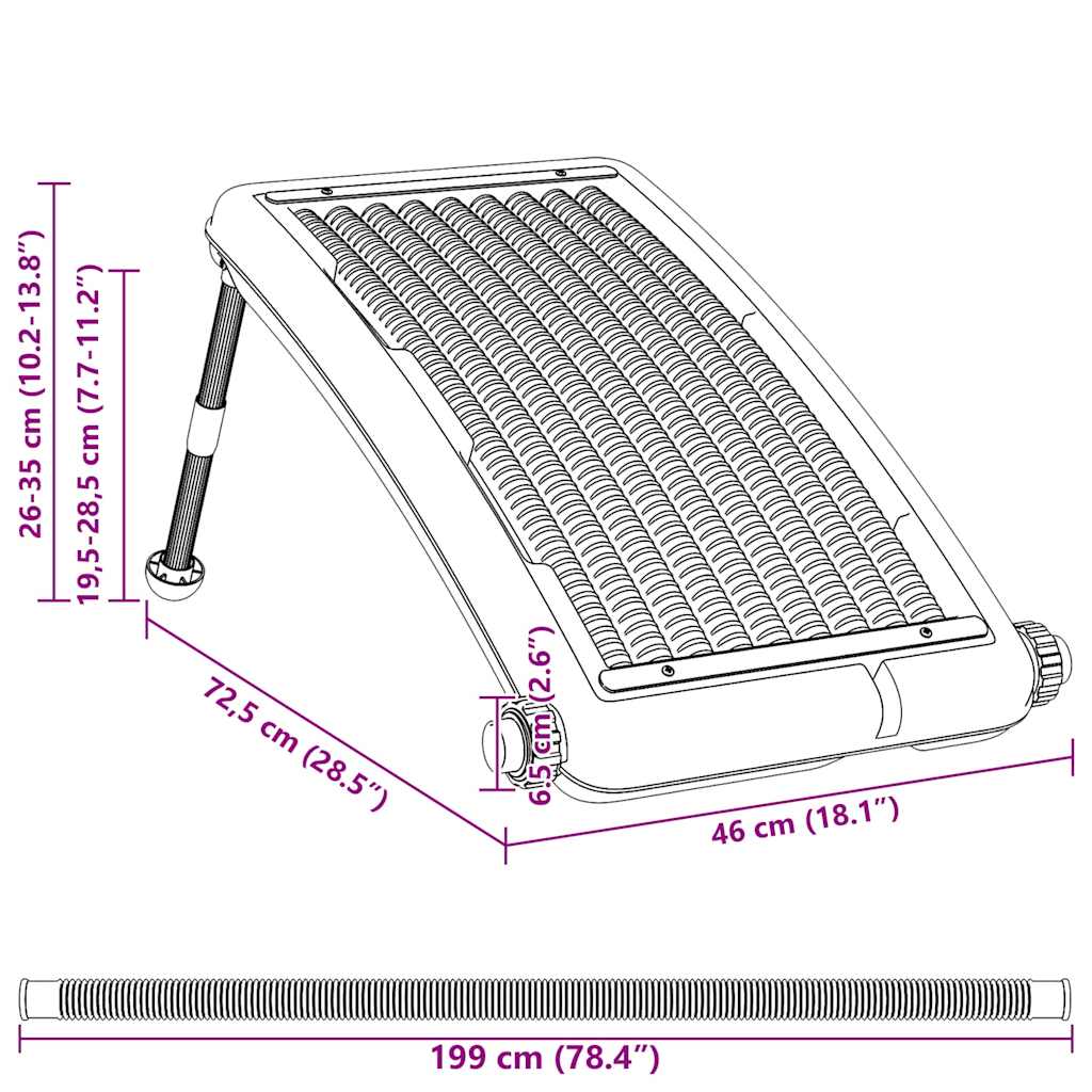 Solarkollektor Für Pool Gebogen 72,5X46 Cm