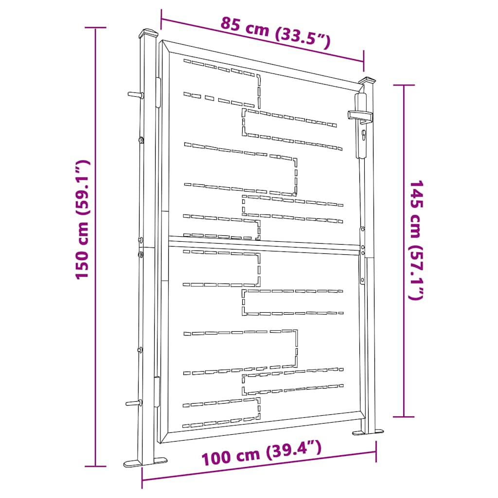 Gartentor 100 X 145 Cm Edelstahl