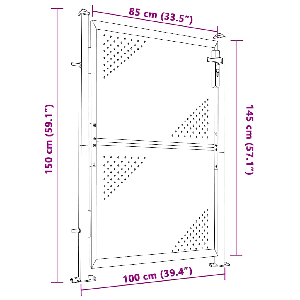 Gartentor 100 X 145 Cm Edelstahl