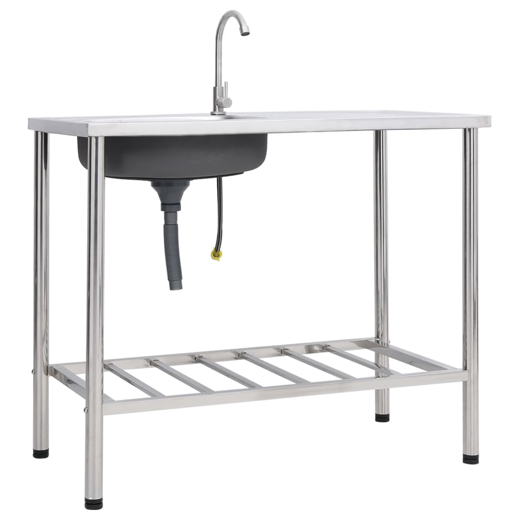 Camping-Spüle Mit Wasserhahn Edelstahl