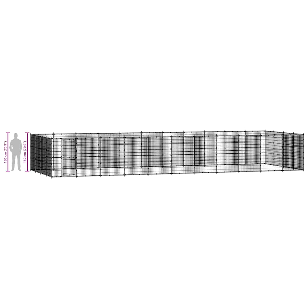 Outdoor-Hundezwinger Stahl 53,24 M²