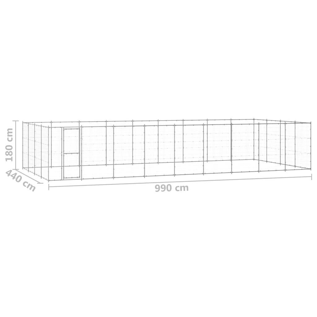 Outdoor-Hundezwinger Verzinkter Stahl 43,56 M²