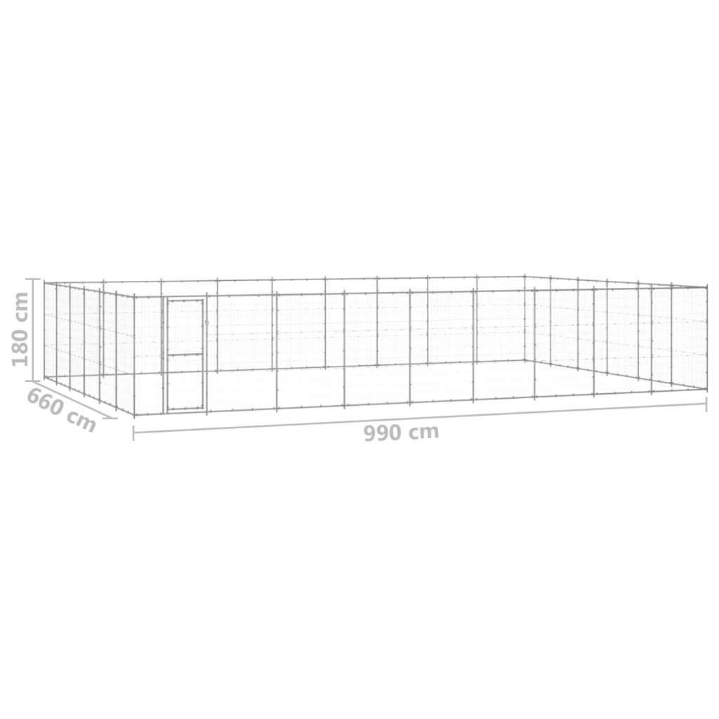 Outdoor-Hundezwinger Verzinkter Stahl 65,34 M²