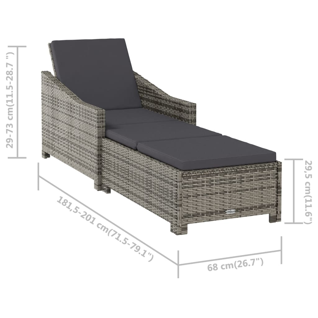 Sonnenliege Mit Dunkeler Auflage Poly Rattan