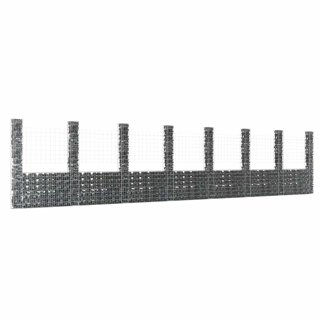Gabionenkorb U-Form Mit 7 Säulen Eisen