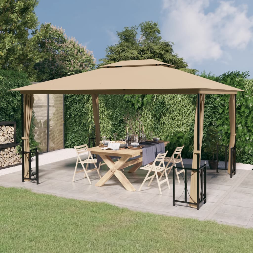 Pavillon Mit Seitenwänden & Doppeldach 3X3 M