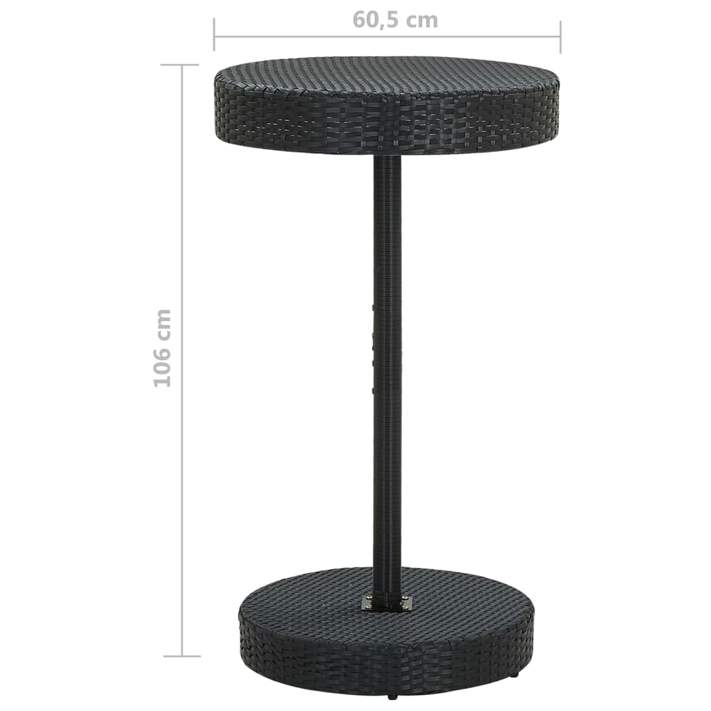 3-Tlg. Gartenbar-Set Mit Kissen Poly Rattan