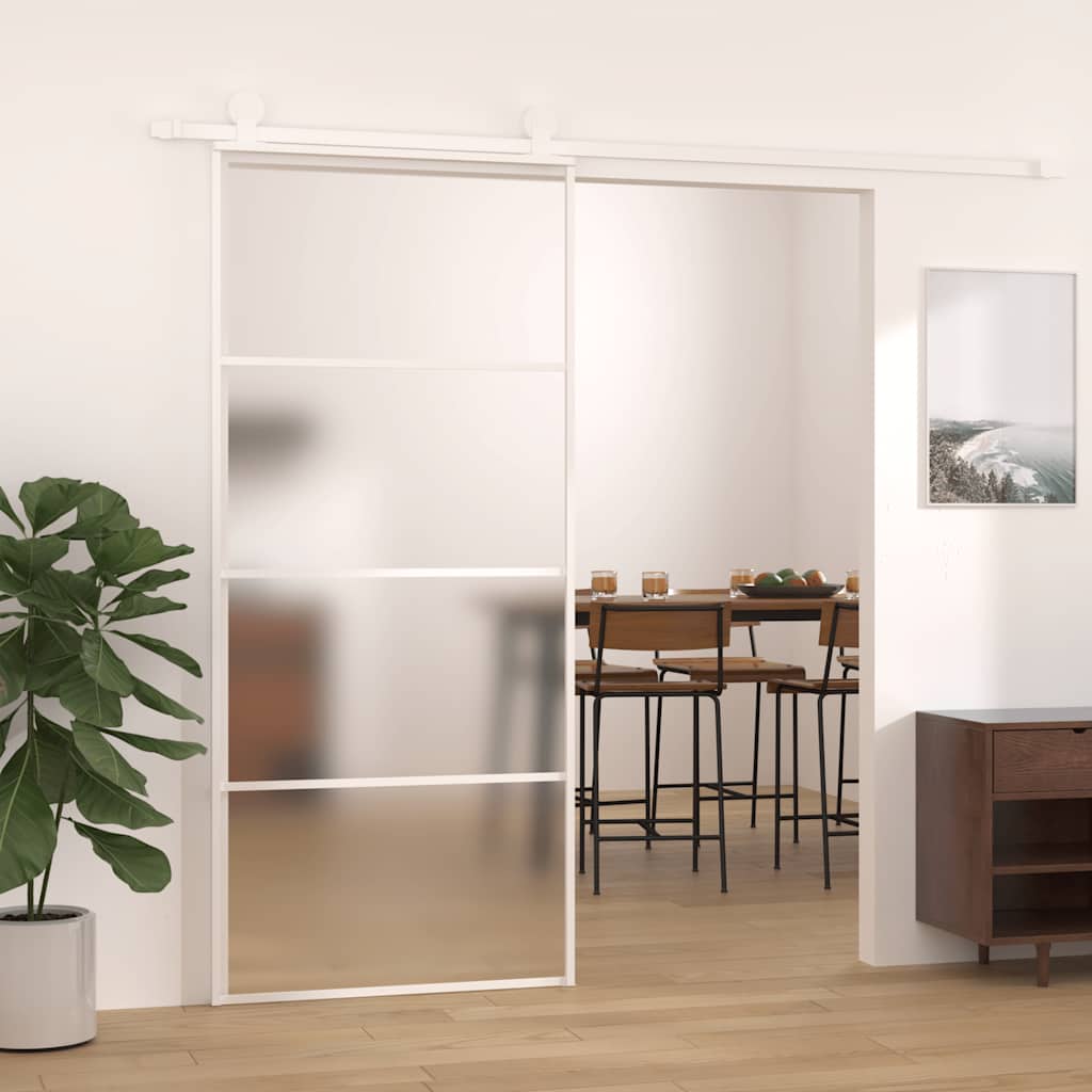 Schiebetür 76X205 Cm Hartglas Und Aluminium