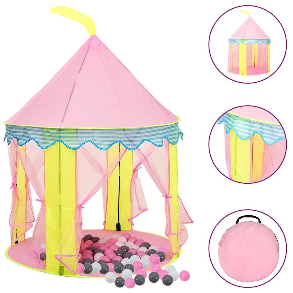 Kinder-Spielzelt Mit 250 Bällen Rosa 100X100X127 Cm