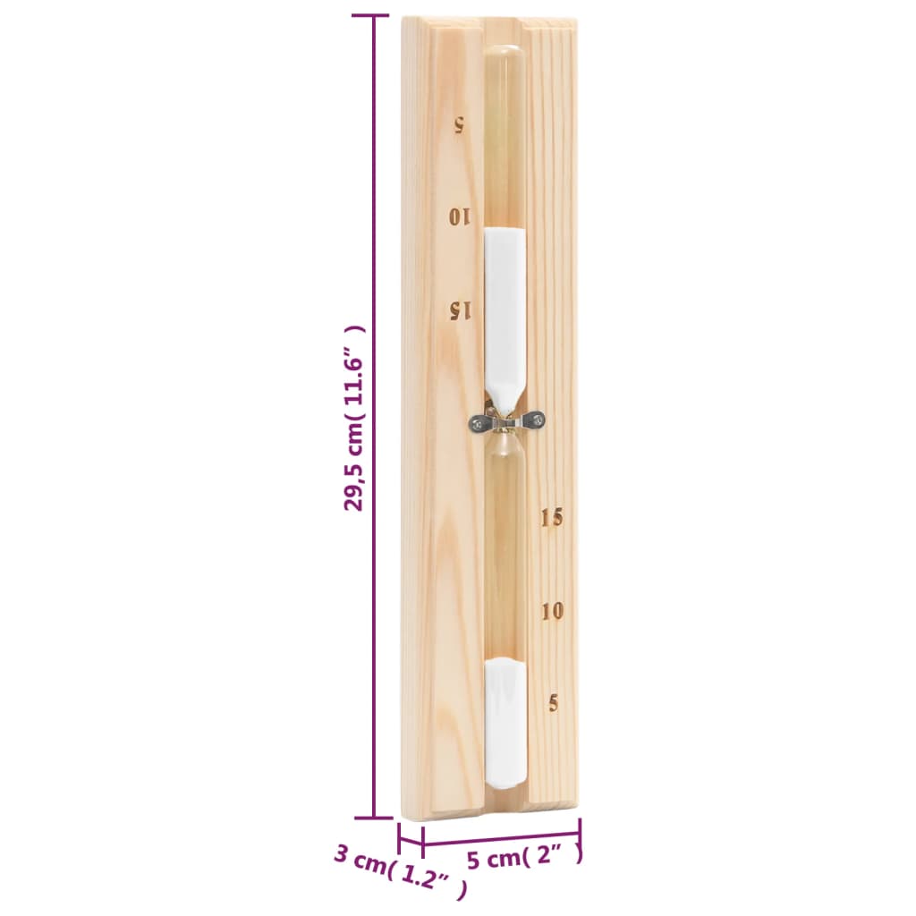 2-In-1 Sauna-Hygrothermograph Und Sanduhr Set Massivholz Kiefer