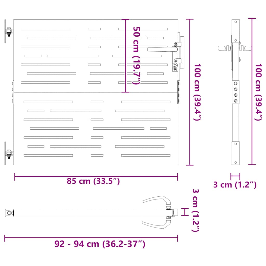 Gartentor Cortenstahl Quadratisches Design