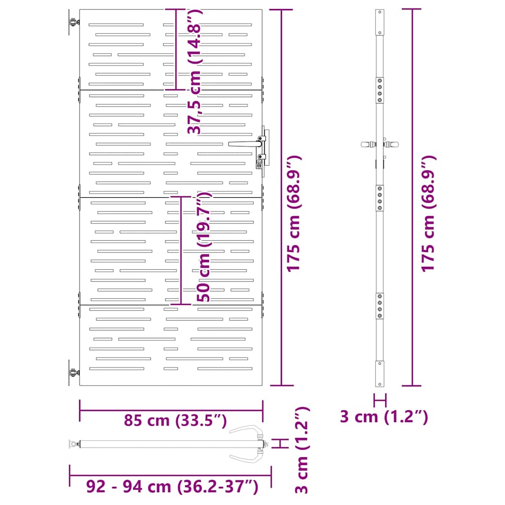 Gartentor Cortenstahl Quadratisches Design