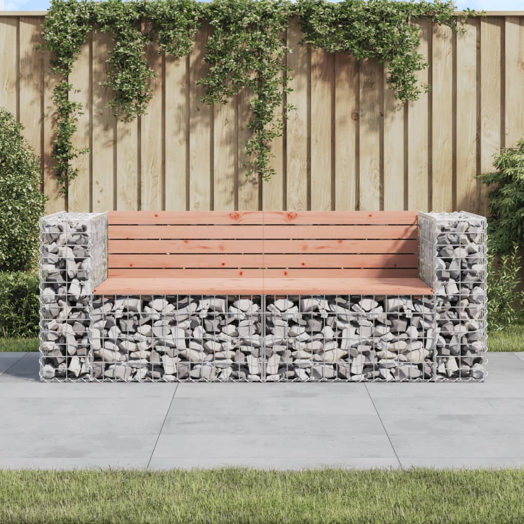 Gartenbank Aus Gabionen 184X71X65,5 Cm Massivholz Kiefer