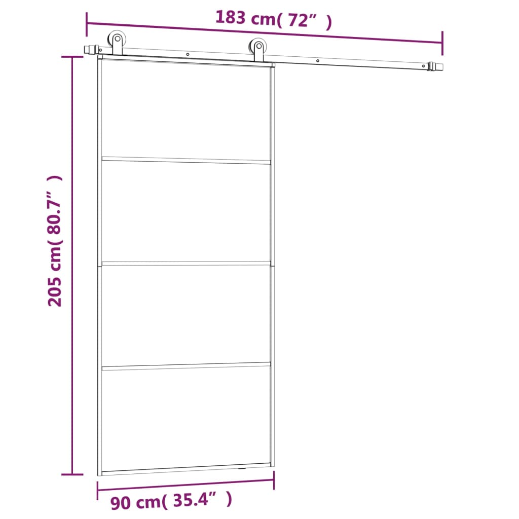 Schiebetür Mit Beschlag Esg-Glas & Aluminium