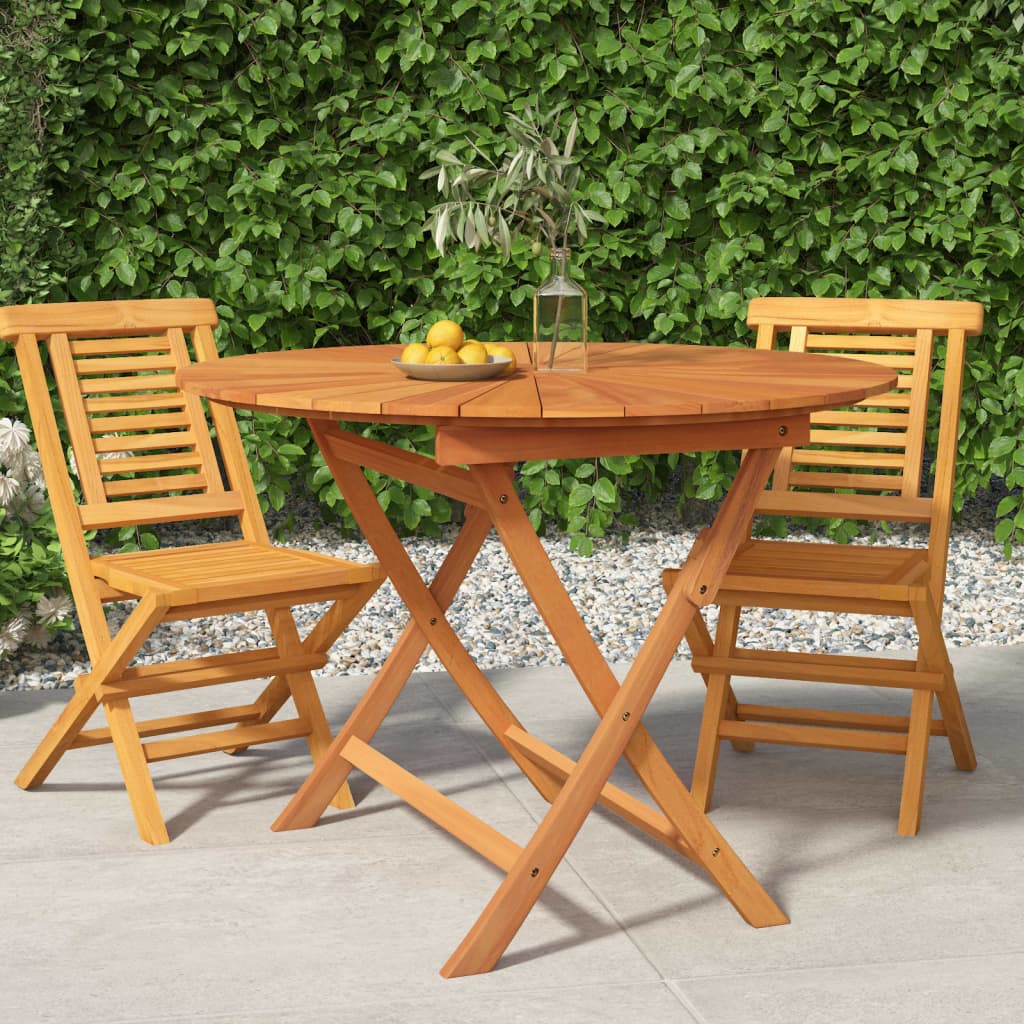 Klappbarer Gartentisch Natur Teak-Massivholz