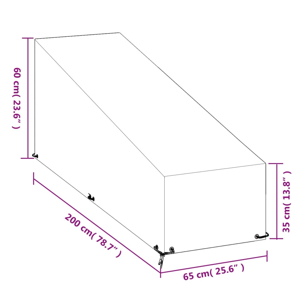 Abdeckung Für Sonnenliege 12 Ösen Polyethylen
