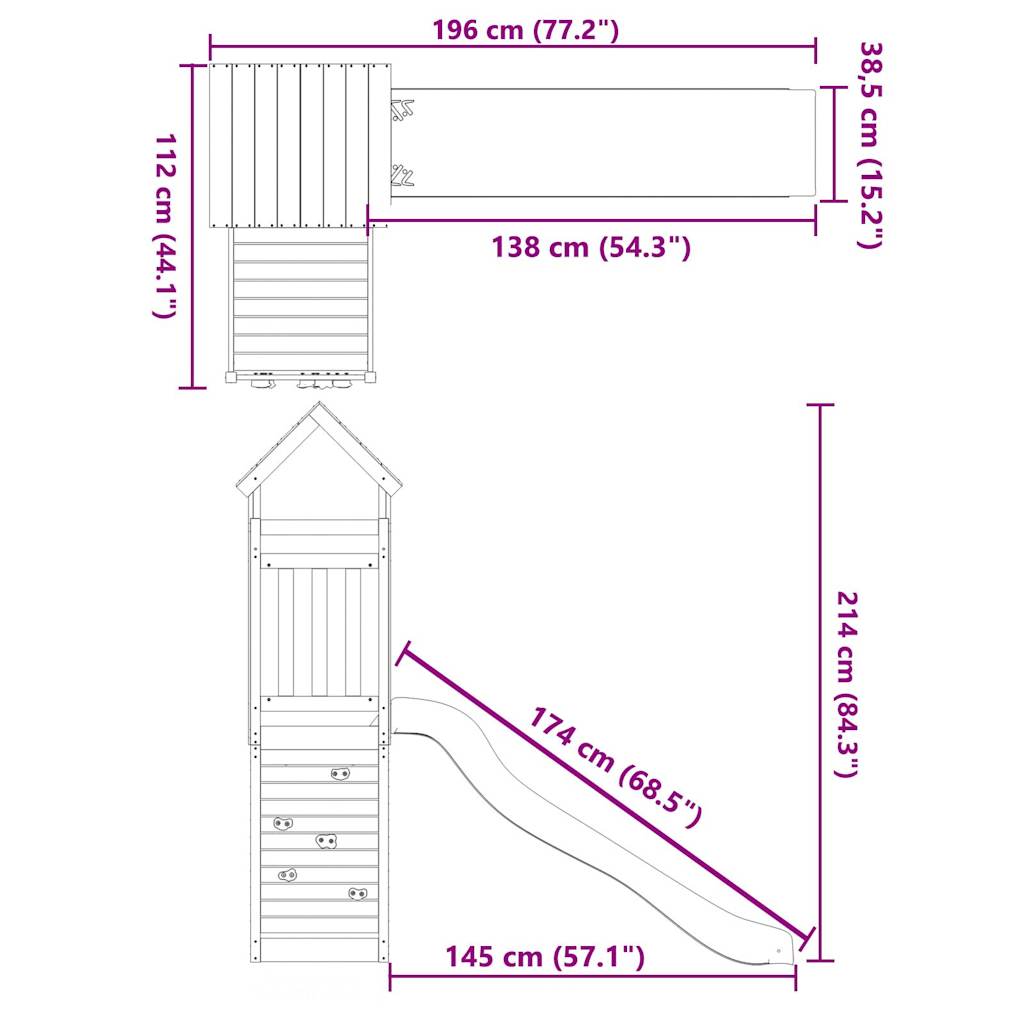 Spielturm Imprägniertes Kiefernholz