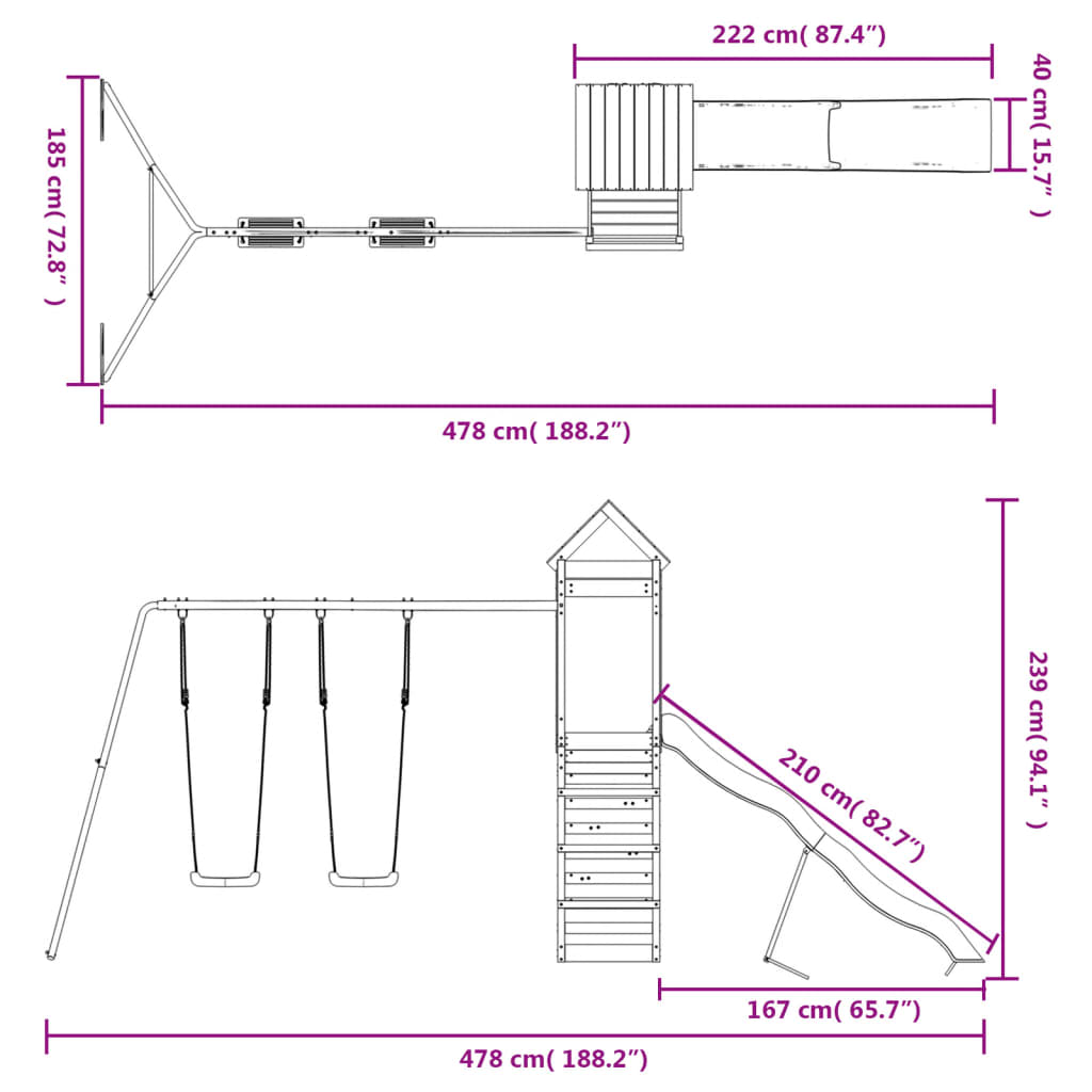 Spielturm Imprägniertes Kiefernholz
