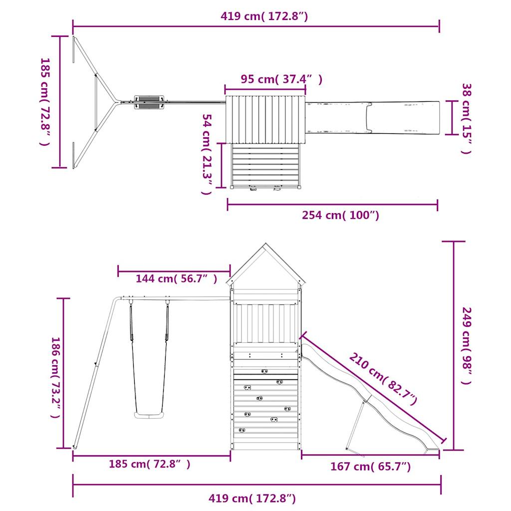 Spielturm Massivholz Douglasie