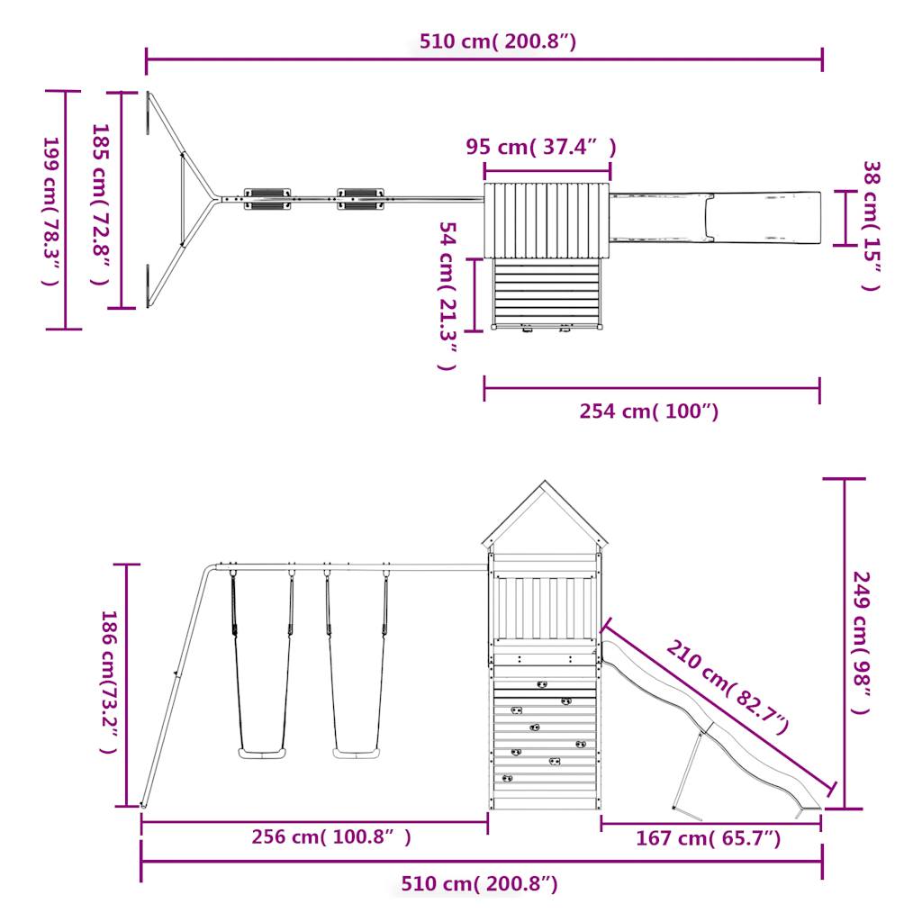 Spielturm Imprägniertes Kiefernholz