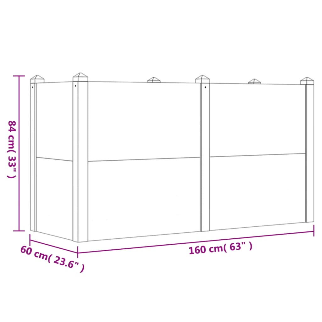 Hochbeet 160X60X84 Cm Massivholz Akazie